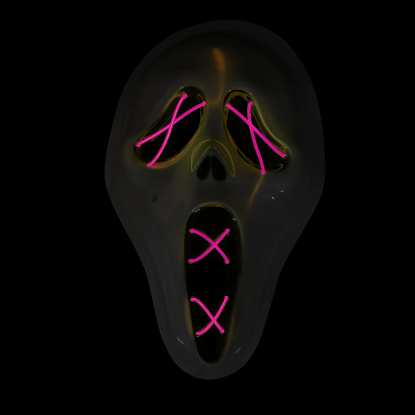 Halloween masker - Scream - LED roze.